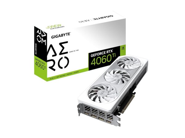 Gigabyte GeForce RTX 4060 Ti AERO OC 16G Graphics Card, 3X WINDFORCE Fans, 16GB 128-bit GDDR6, GV-N406TAERO OC-16GD Video Card