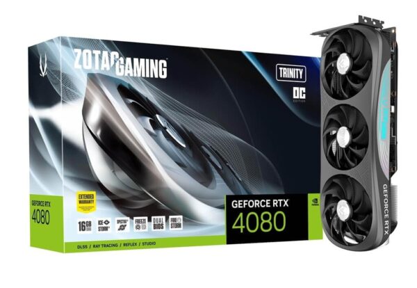 Zotac Gaming Geforce RTX 4080 16Gb Trinity Oc Gddr6X 16Gb 256Bit Pcie 4.0 Graphics Card with Icestorm 2.0 Cooling,Spectra 2.0 RGB Lighting