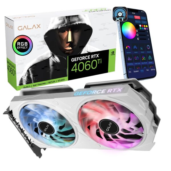 Galax GeForce RTX™ 4060 Ti 8GB EX White 1-Click OC 8GB GDDR6 128-bit/DP*3/HDMI 2.1/DLSS 3